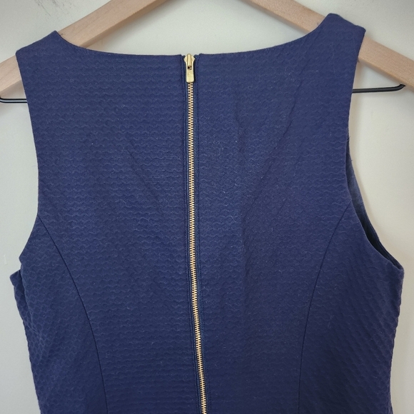 Lilly Pulitzer | Gabby 100% Cotton Beaded Shift Dress True Navy Blue - Size 0 - Picture 8 of 12